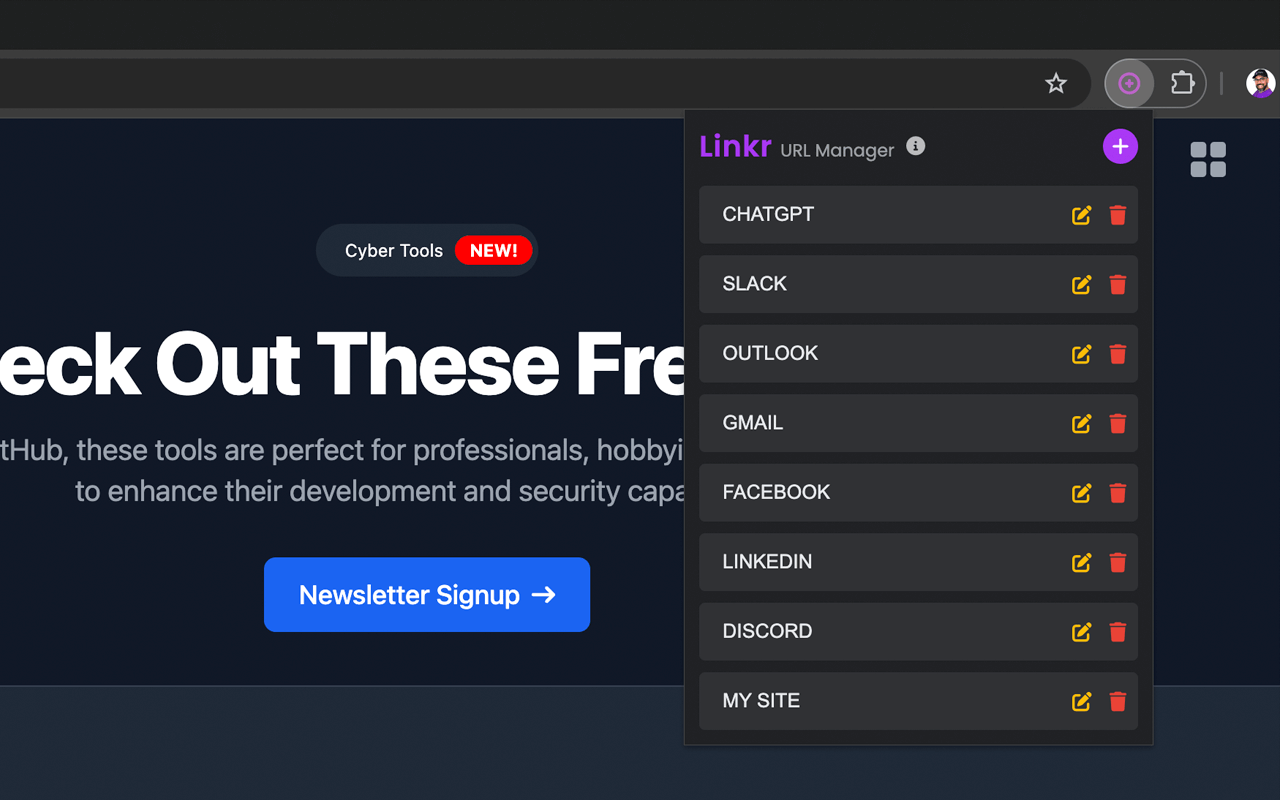 Linkr Extension Screenshot
